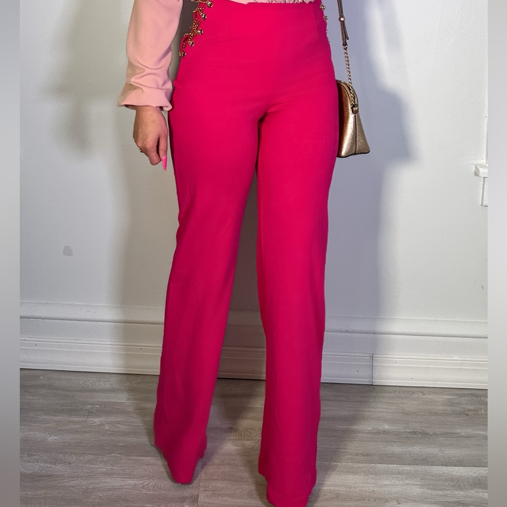 Women's Pink High-Waisted Pants